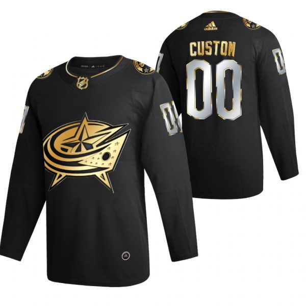 Columbus Blue Jackets Trikot Benutzerdefinierte Schwarz 2021 Golden Edition Limited Authentic